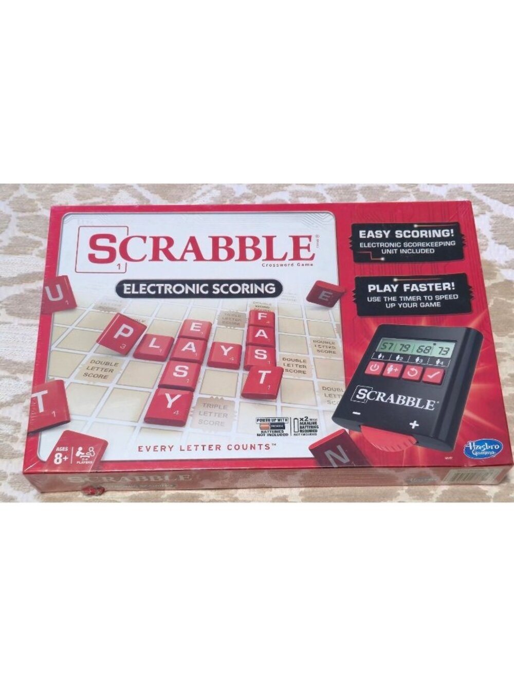 Scrabble Crossword Electronic Scoring Game 2014 With Timer NEW SEALED- Hasbro